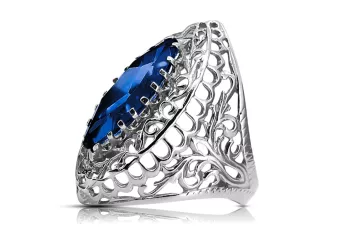 Sterling silver 925 Sapphire Ring Vintage craft vrc090s